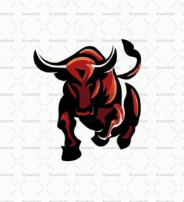 Angreifender Stier